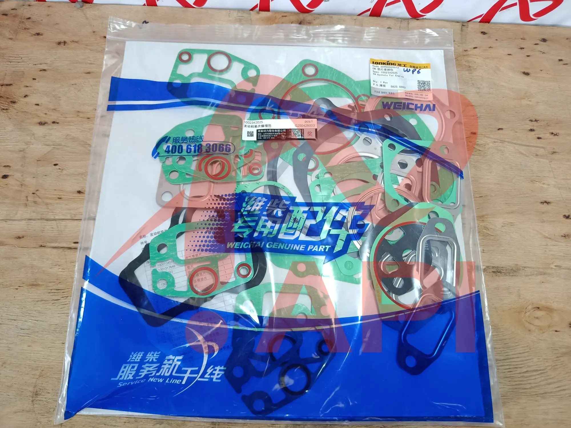 Bộ gioăng đại tu động cơ Weichai WP6 chụp góc nghiêng