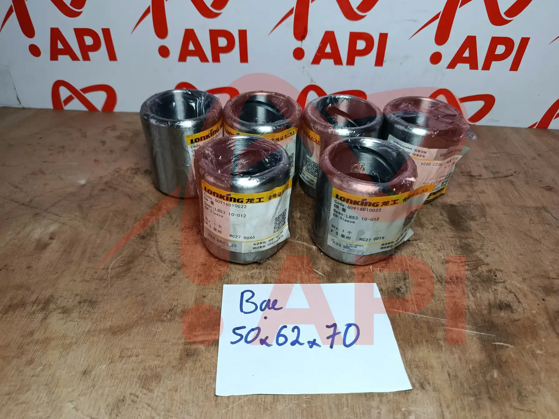 Bạc ống lót xúc lật Lonking ZL50NC 60916010022 - chụp rõ tem và kích cỡ