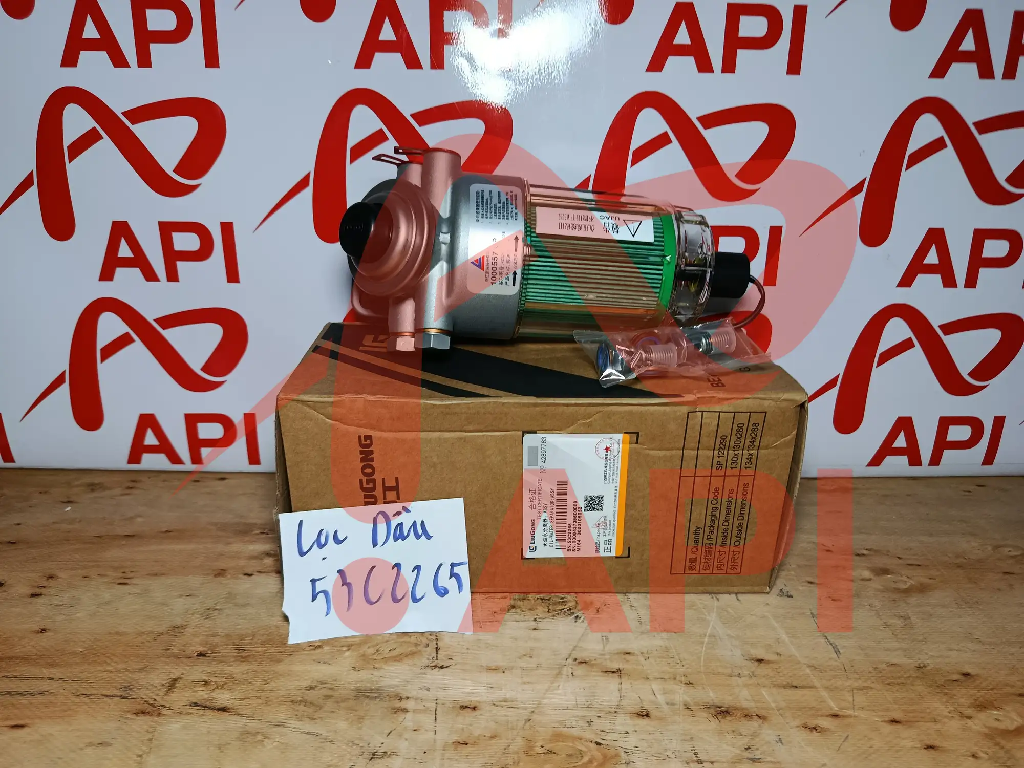 Cụm lọc tách nước nhiên liệu xúc lật LiuGong 53C2265 - kèm tem tên phụ tùng