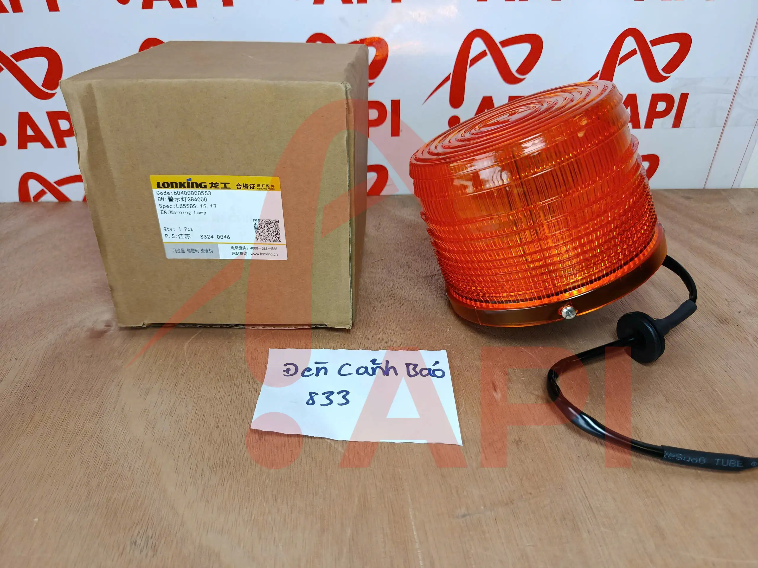 Đèn cảnh báo 60400000553 xúc lật Lonking CDM833 - chụp kèm mã