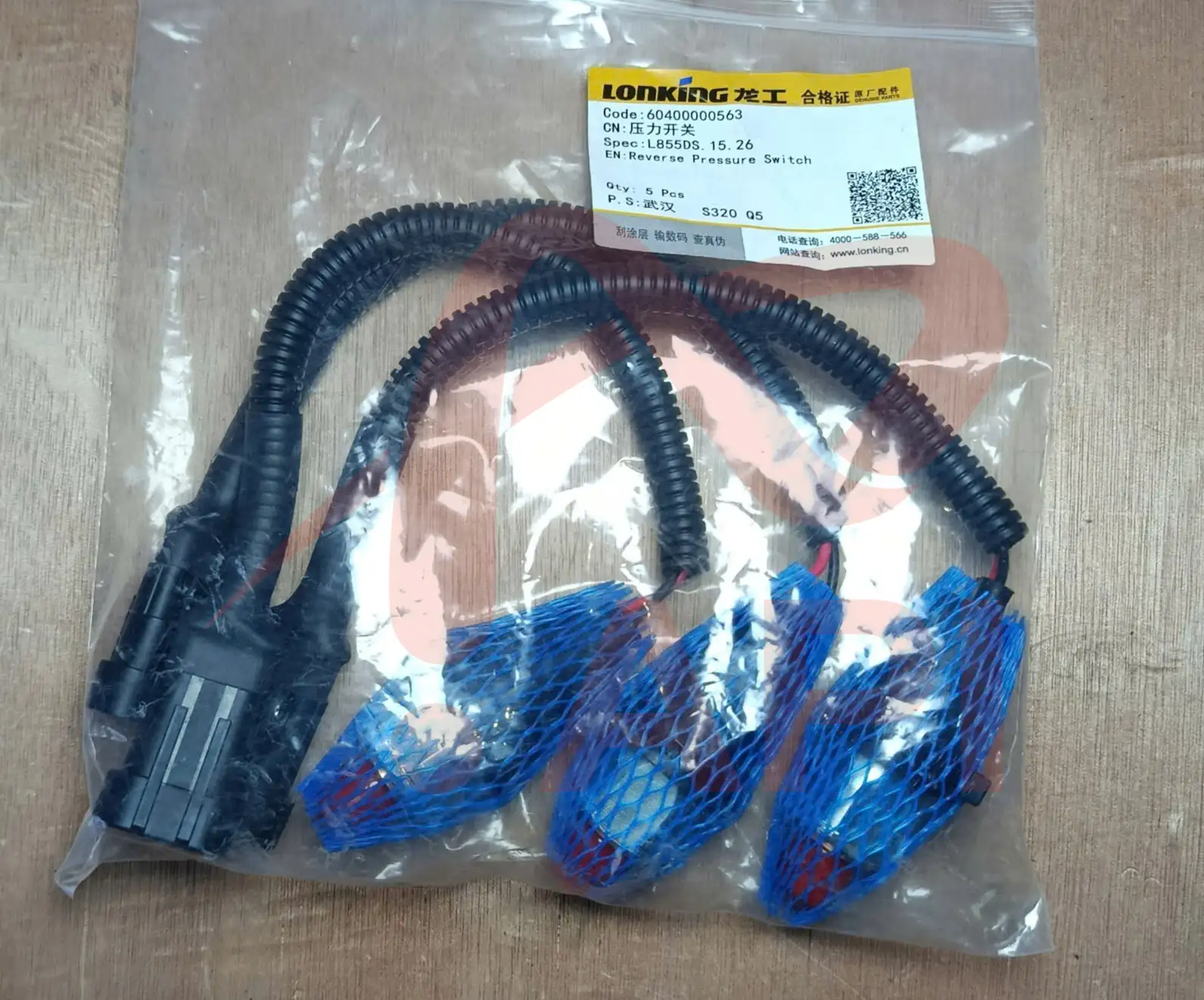 Công tắc áp suất ngược 60400000563 xúc lật Lonking - chụp rõ tem