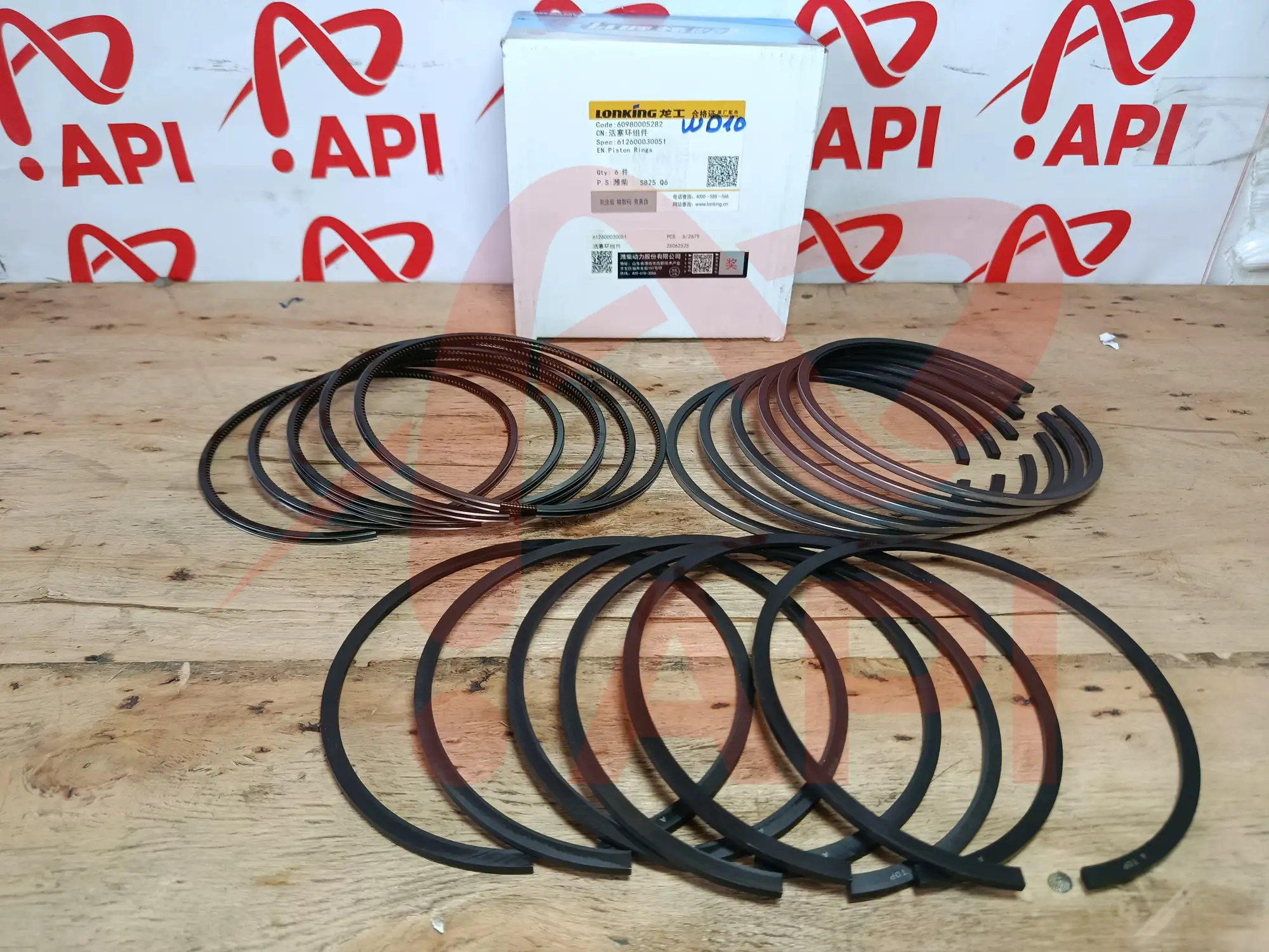 Xéc măng 60980005282 động cơ Weichai WD10 - chi tiết từng miếng